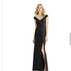 Bella bridesmaid Dessy collection crepe black dress